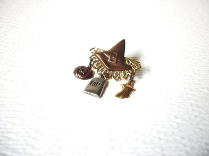 Halloween Spooky Charms Vintage Brooch Pin 122620 A