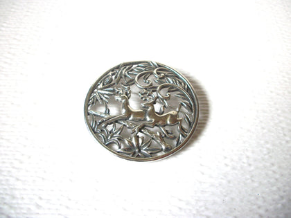 Vintage Woodland Deer Brooch Pin Pendant SARAH COVENTRY SC Silver Tone Reindeer 122620