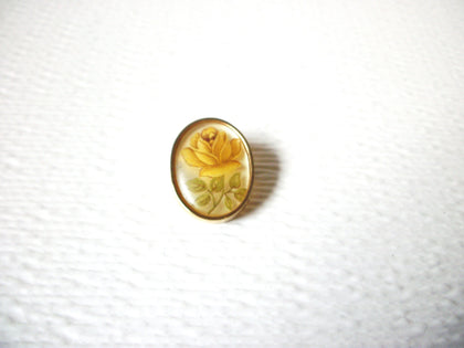 Smaller Vintage Rose Flower Cabochon Brooch Pin 122620