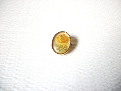 Smaller Vintage Rose Flower Cabochon Brooch Pin 122620