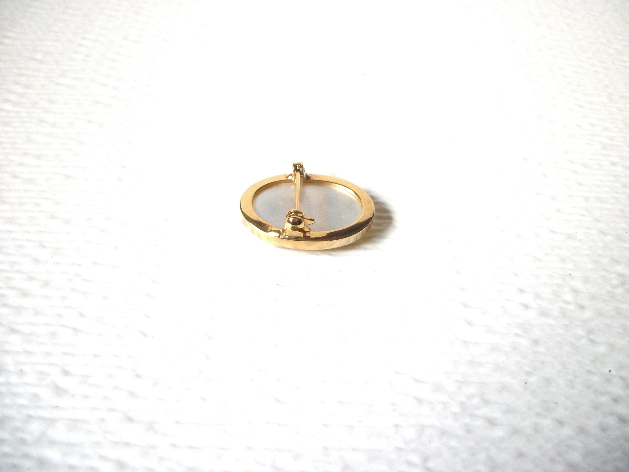 Smaller Vintage Rose Flower Cabochon Brooch Pin 122620