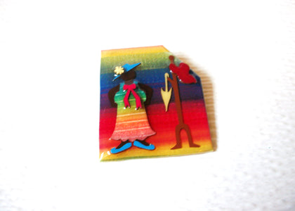 Vintage Lucinda Woman Pin Bold Colorful Chic Lady Designs By Lucinda 122620