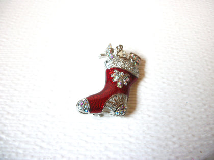 AB Crystals Christmas Stocking Brooch Pin 122620