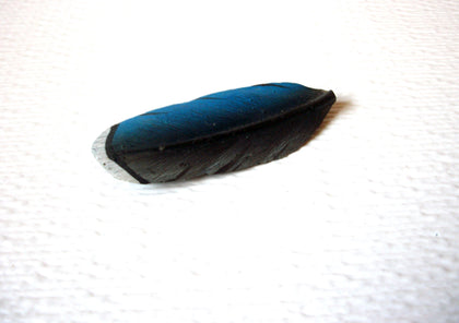 Hand Carved Hand Painted Feather Vintage Brooch Pin 122620