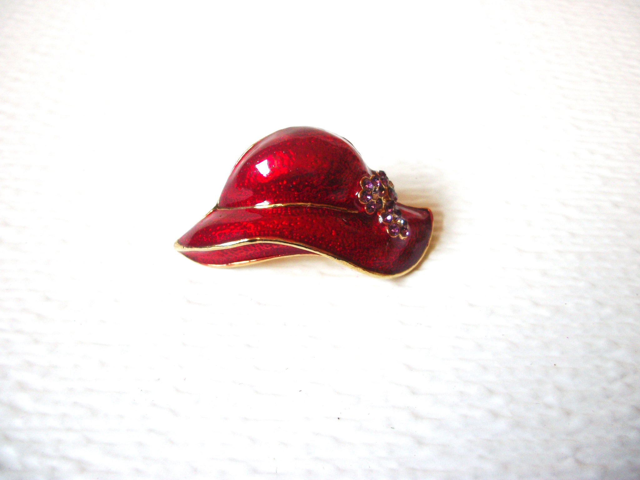 Red Hat Rhinestone Enhancer Brooch Pin 122620