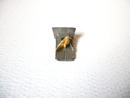 1999 M Bastin Pewter Bird House Brooch Pin 122720