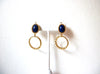 TRIFARI Gold Toned Hoop Blue Vintage Earrings 122720