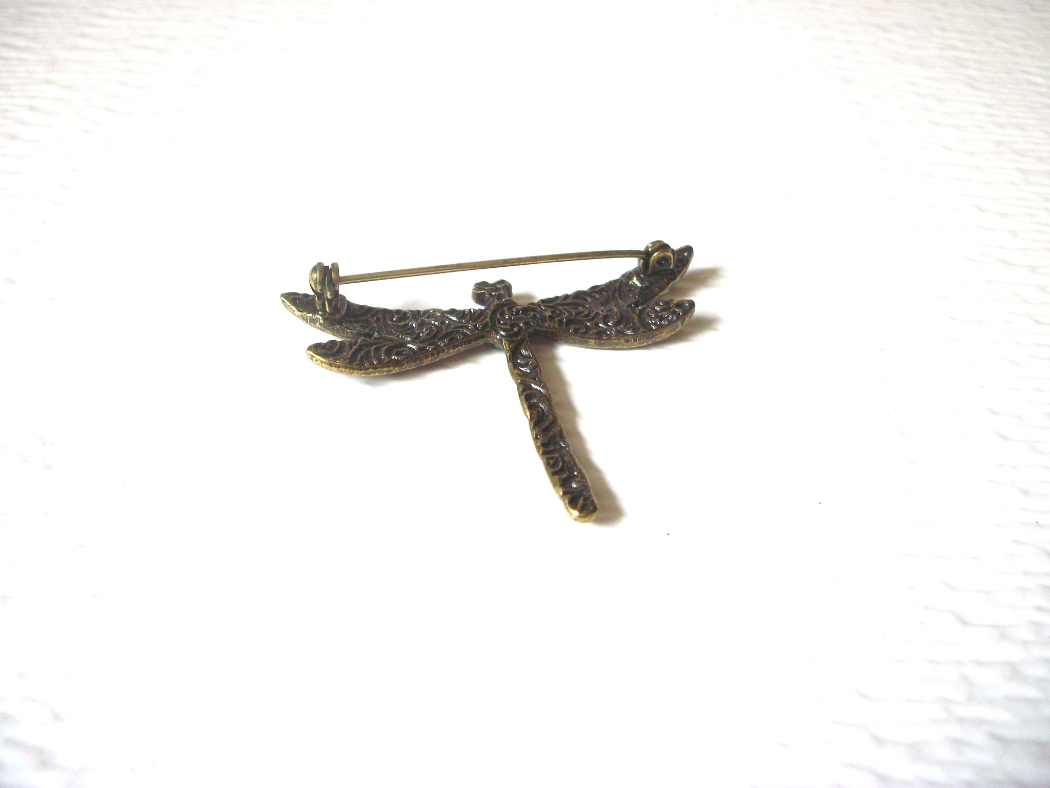 Vintage Rhinestone Dragonfly Brooch Pin 122720
