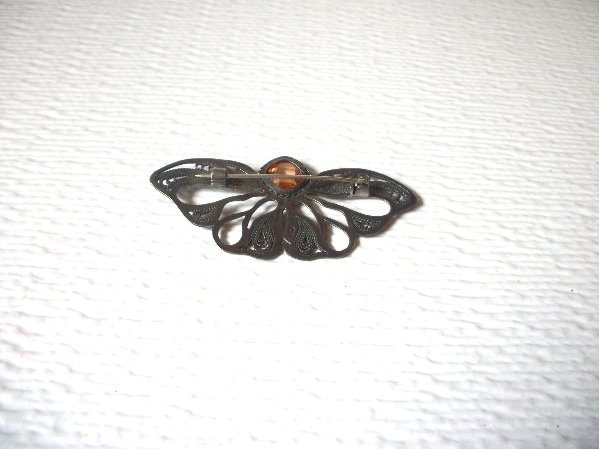 Vintage Moth Rhinestone Brooch Pin 122720