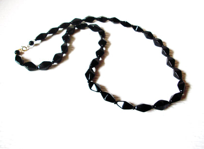 Black Czech Glass 24 Inch Necklace 122820