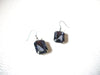 Retro Black Violet Prong Set Glass Earrings 122820