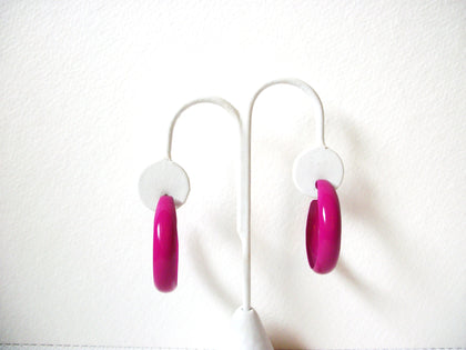 Retro Fuchsia Pink Hoop Earrings 101720
