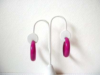 Retro Fuchsia Pink Hoop Earrings 101720