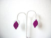 Retro Fuchsia Purple Leaf Earrings 101720