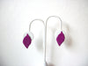 Retro Fuchsia Purple Leaf Earrings 101720