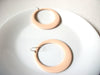 Long Retro Coral Pink Hoop Earrings 101720