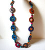 Retro Colorful Bohemian Wood Nut Necklace 101720