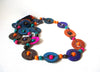 Retro Colorful Bohemian Wood Nut Necklace 101720