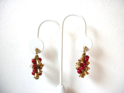 Vintage Red Gold Bell Earrings 101720
