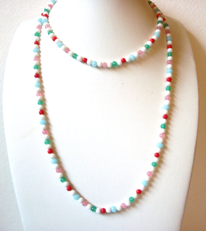 Vintage Colorful Glass Beads Necklace 101720