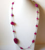 Retro Pink Silver Lucite Necklace 101820