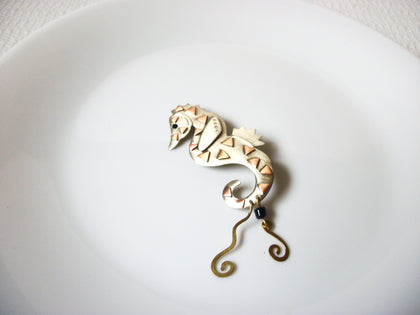 Vintage Matte Gold Copper Seahorse Brooch Pin 101820