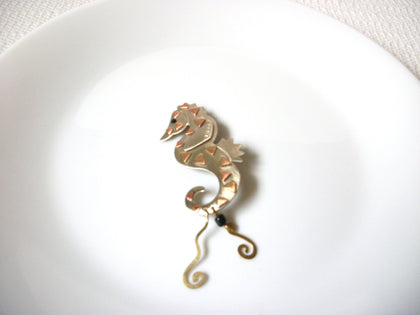 Vintage Matte Gold Copper Seahorse Brooch Pin 101820
