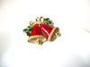 Larger Retro Enameled Rhinestones Christmas Brooch Pin 101820