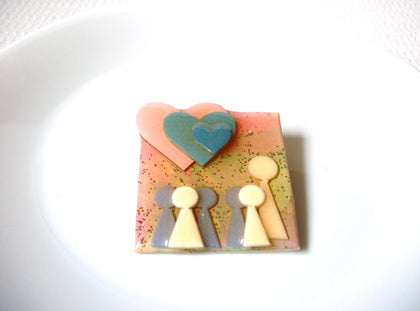 Vintage Lucinda Little People Pin, Lucinda Heart Pins 101920