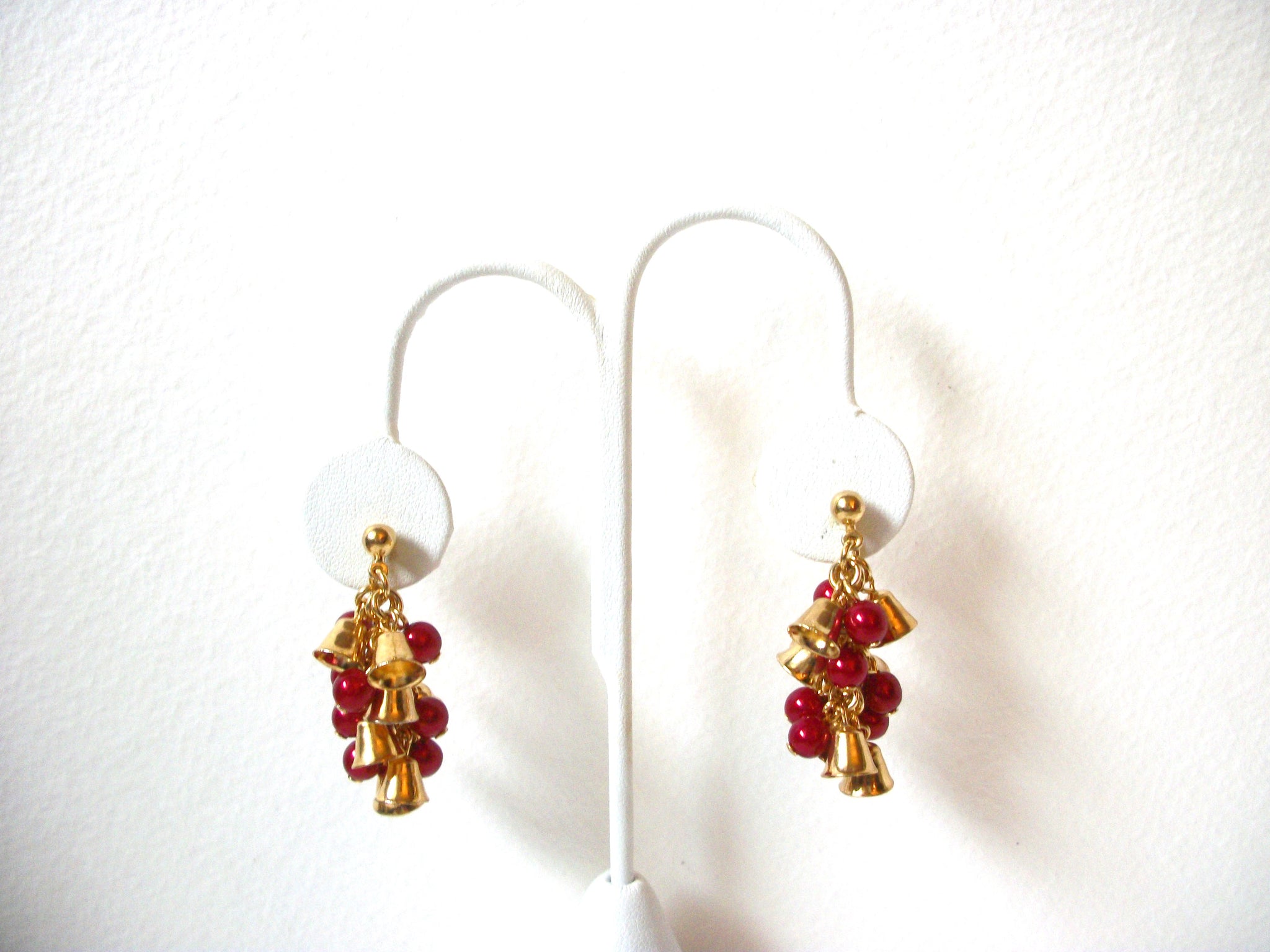 AVON Gold Red Bell Earrings 101920