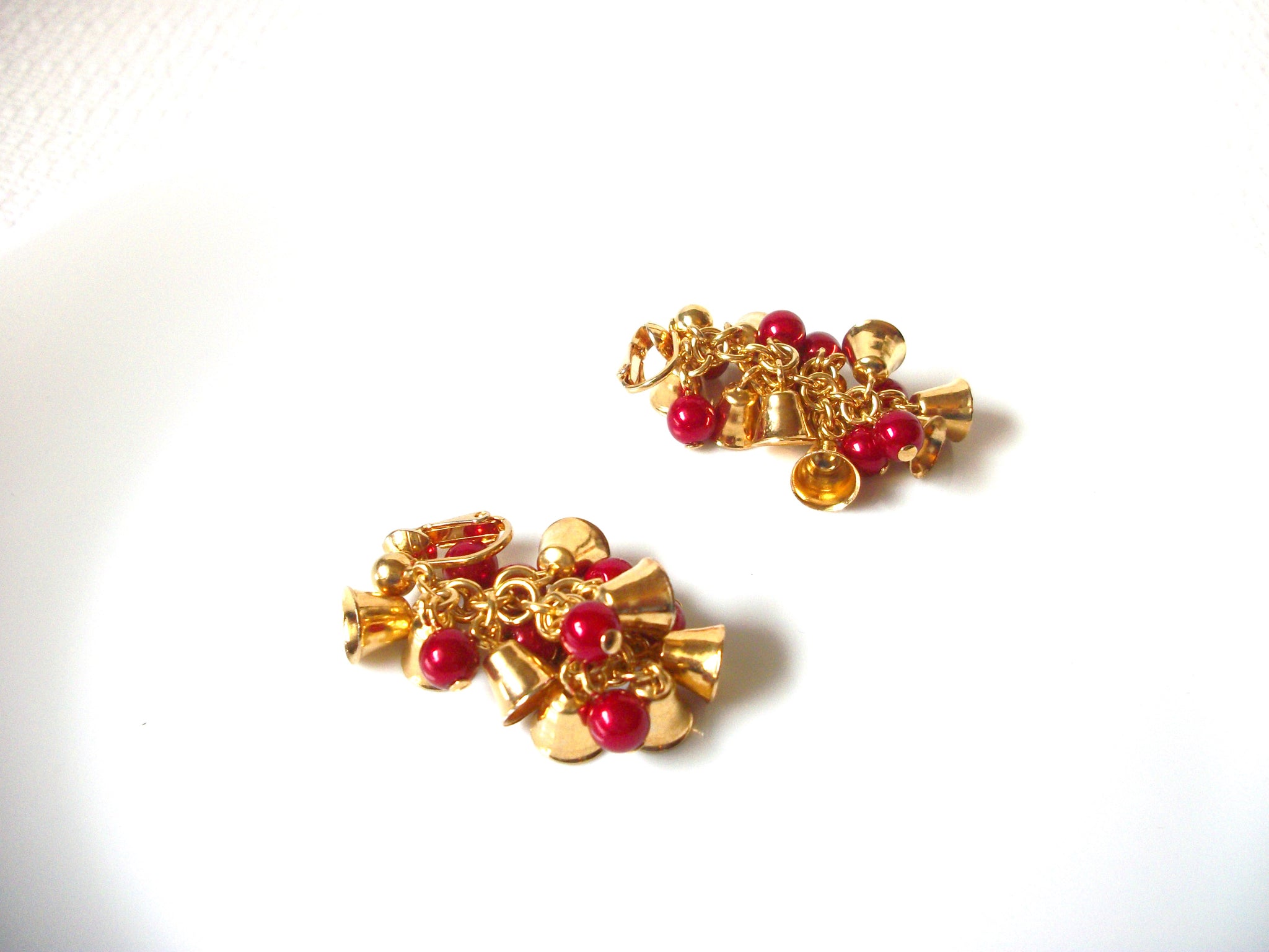 AVON Gold Red Bell Earrings 101920