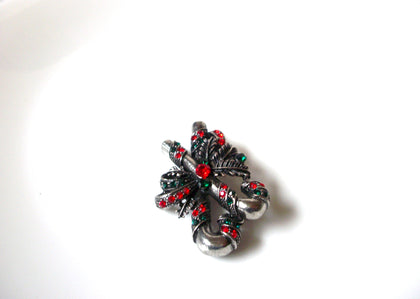 Vintage Festive Christmas Rhinestone Brooch Pin 101920