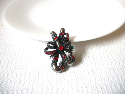 Vintage Festive Christmas Rhinestone Brooch Pin 101920