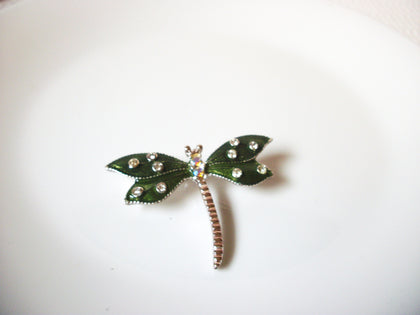 Vintage Rhinestone Dragonfly Brooch Pin 101920