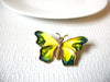 Vintage Yellow Green Butterfly Brooch Pin 102020