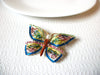 Vintage Rainbow Rhinestone Butterfly Brooch Pin 102020