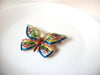 Vintage Rainbow Rhinestone Butterfly Brooch Pin 102020