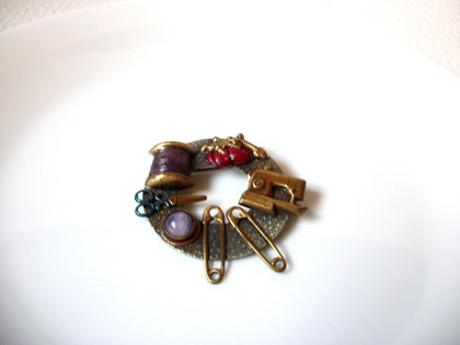 Vintage Seamstress Pewter Brooch Pin 102020