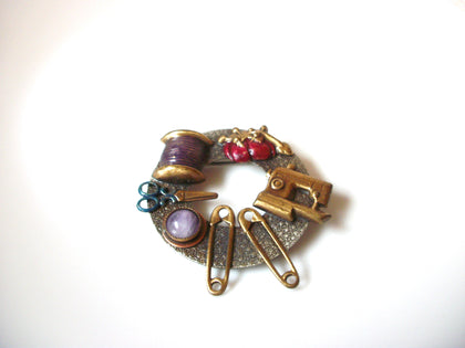 Vintage Seamstress Pewter Brooch Pin 102020