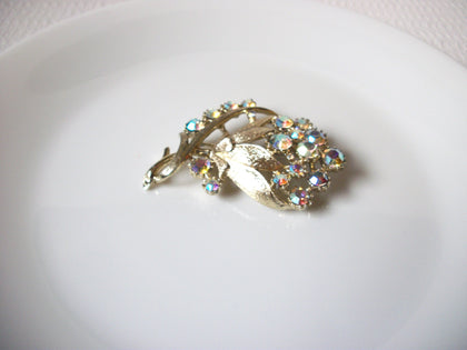Vintage Sparkling AB Crystal Brooch Pin 102020