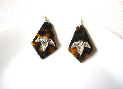 Vintage Tortoiseshell Rhinestone Earrings 102020