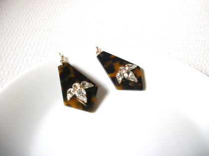 Vintage Tortoiseshell Rhinestone Earrings 102020