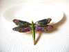 Vintage JOAN Rivers Large Abalone Paua Shell Rhinestones Dragonfly Brooch Pin 71218Z