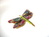 Vintage JOAN Rivers Large Abalone Paua Shell Rhinestones Dragonfly Brooch Pin 71218Z