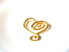 Vintage Gold Tone Larger Abstract Heart Brooch Pin 71218Z