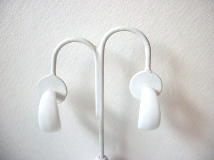 Vintage TRIFARI White Lucite Hoop Earrings 71218Z