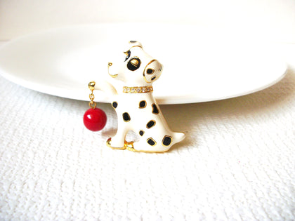 Kenneth Jay Lane  Dalmatian Dog Clear Rhinestones Collar Brooch Pin 102020