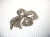 Vintage Large Silver Toned Bow Tie Brooch Pin 71218S