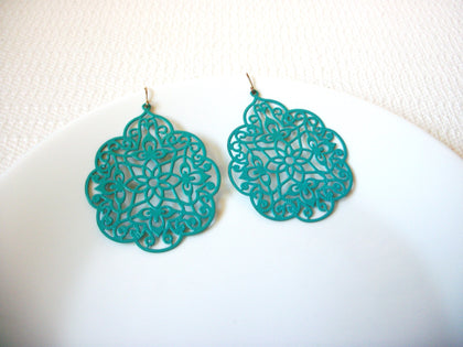Retro Spanish Turquoise Blue Filigree Earrings 71218S