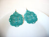 Retro Spanish Turquoise Blue Filigree Earrings 71218S